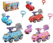 KIDS BABY TODDLER SLIDING WALKING SWING RIDE ON CAR PARENT HANDLE TROLLER PRAM