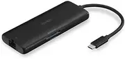 Lindy DST-Mini, USB C Laptop Docking Station with 4K & 100W Pass-Through Charging for Laptop & Peripherals -HP Mac Acer Dell Asus Lenovo -HDMI, 2 USB-A with Battery Charging, Ethernet, SD, microSD