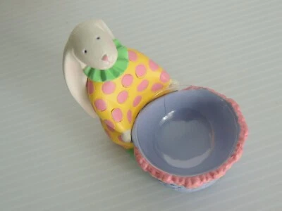 AVON EGGS TO YOU EGG HOLDER STANDING BUNNY WITH BASKET 1997