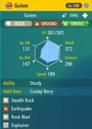 Pokemon Scarlet and Violet 6iv Shiny Max EV Golem
