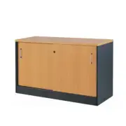 Mantone Credenza Sideboard Office Storage Cabinet - 120cm - Select Beech/Ironsto