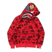 Mens Hoodie Camo Loose Zipper Jacket Sweatershirt For Men Boy_fs Red M