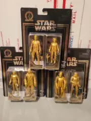 Star Wars Commerative Ed Gold Vader StormTrooper Luke Leia Chewbacca Figures