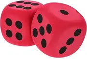 UPKOCH Giant EVA Foam Dices, 2PCS Foam Dice Cube Jumbo Dice with Number Dots Big Dice Jumbo Giant Foam Dice Large Dice for Game Math Classroom Party Favors 8cm Red