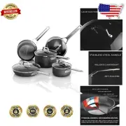 Scratch-Resistant Induction Cookware Set - 9 Essential Pieces for Every Kitchen