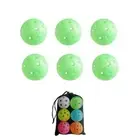 6pcs/set 40 Holes Glow in The Dark Pickleball Light Up Pickleball Ball Indoor