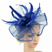 Flower Feather Hair Hat Fascinator on Headband Wedding Royal Ascot Races Party`