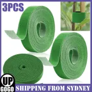 3 Roll Tie-Tape Plant Ties Hook Loop Garden Supports Bamboo Cane Wrap-Support AU