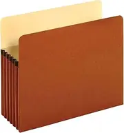 Pendaflex Expanding File Pockets, Letter Size, 5.25" Expansion, Reinforced with Dupont™ Tyvek® Material, Letter Size, Redrope, 10 Per Box (1534G-OX)