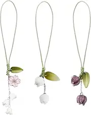 CHAOYUN 3 Pcs Tulip Flower Mobile Phone Pendant, Decorative Charms for Cellular Telephones, Suitable for Keychain, Backpack, Wallet Decoration, Glazed flower, No Gemstone