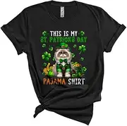 [Generic] This is My St. Patrick's Day Pajama Shirt, Cute Himalayan Kitten Leprechaun, Pot of Gold Shamrock Unisex T-Shirt