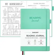 SIMSIMY Reading Journal - 104 Book Reviews, Book Journal for Book Lovers & Readers, Review and Track Your Reading Progress, Reading Log Gift, A5 Size
