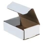 Pack of 300 Strong Corrugated Mailer 6x4x2 White Square Folding Mailing Boxes