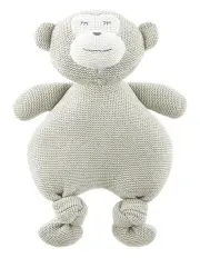 The Peanutshell Knitted Plush Cotton Soft Animal Baby Toy 30cm in Grey