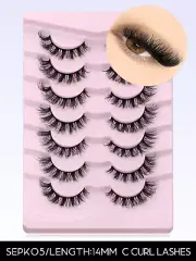 Cat Eye Fluffy Lashes False Eyelashes Faux Mink Lashes Wispy Lashes Thick Volume