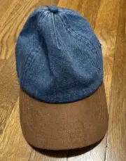 Universal Thread Women's Two-Tone Suede Baseball Hat Denim/Tan