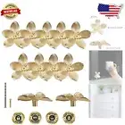 Elegant Petal Design Gold Drawer Knobs - 12 Zinc Alloy Handles for All Furniture