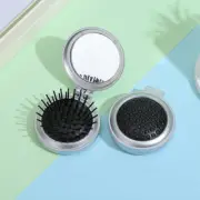 Silver Shell Folding Mirror Comb With Mirror Airbag Massage Air Cushion Comb