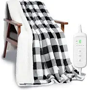 SHAVINGFUN Heating Blanket Throw,50 * 60 inch Soft Fannel Electric Blanket with 6 Timer Settings (1/2/4/6/8/10H), 6 Heat Settings (30-47℃), 120V Warming Electric Blanket, Suitable for Home/Office