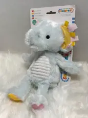 New Snuggables Sensory Plush Elephant Noise Rattle Ribbon Tags Crinkles