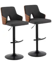 LumiSource Set of 2 Stella Adjustable Barstools