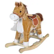 Children Soft Plush Rocking Horse Animal Ride On Toy Wood Rocker For Toddler Kid