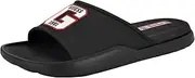 [GUESS] Men's Metzer Slide Sandal, Black Multi 001, 9
