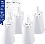 Vexlny Replacement Water Filter - 4 Pack for Breville* Oracle Touch & Barista Touch Espresso Machine Part Replacement Compatible BES878/BES880/BES980/BES990,Part #BES008WHT0NUC1