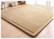 Large Coral Velvet Baby Play Mat 200x150x3cm, Beige – High-Density Memory Foam Area Rug – Stylish Playmat for Floor with Non-Slip Backing for Crawling (Brown, 150 * 200)