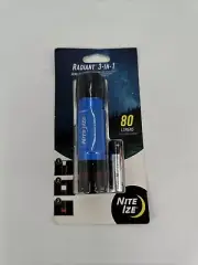 Nite Ize Radiant 80 Lumen 3 in 1 Mini LED Flashlight, Blue High Low Glow Flash