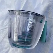 Kitchenaid Aqua Sky - Measuring Cups Jugs - Clear Comfort Handles Set of 3