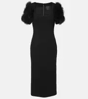 [Givenchy] Givenchy Pompom knitted midi dress AU 8 black