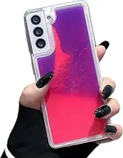 Yatchen Liquid Fluorescent Case for Samsung Galaxy S20 FE 5G,Luxury Fun Glow in The Darkness Quicksand Clear Soft TPU Back Cover Luminous Shockproof Protector (Galaxy S20 FE 5G, Rose)