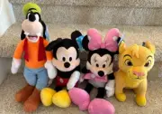 Disney Plush Set Mickey Mouse Minnie, Goofy, Simba Kohls Cares