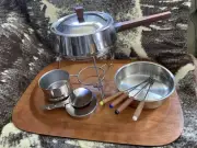 NEW Vollrath Stainless Steel Fondue / Chafer Set USA Mid Century Modern + Forks