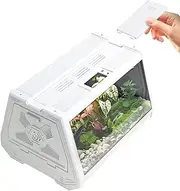 Reptile Enclosure - Bearded Dragon Tank | Escape-Proof Ventilated Habitat Feeding Portable Playpen for Turtle Spider Snake Frogs Animal Snails Travel