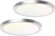 hepside 2PACK Flush Mount LED Ceiling Light Fixture Brushed Nickel, 12Inch 28W,