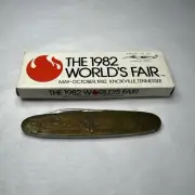 1982 TENNESSEE WORLDS FAIR SPACESHIP COLUMBIA POCKET KNIFE PARKER VINTAGE