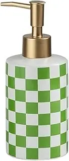 Ceramic Hand sanitizer Shower Gel Shampoo Conditioner Hotel sub-Bottling Household Lotion Press Bottle (Color : Green, Size : 17.8x7.2cm)
