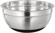 RELAND SUN Stainless Steel Mixing Bowls Nesting Storage Polished Mirror Finish For Meal Mixing (Silicone Bottom,30cm)