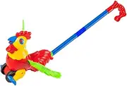 INOOMP Funny Cartoon Rooster Walker Push and Pull Learning Cart for Smooth Surface for Early Development Activities