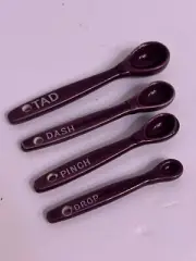 Temptations Eggplant Tad/Dash/Pinch/Drop Ceramic Measuring Spoons