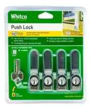 Whitco 4 Pack Sliding Window Push Lock Black