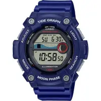 在飛比找ETMall東森購物網優惠-CASIO 卡西歐 10年電力 水上運動計時手錶-藍 (WS