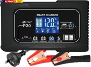 20-Amp Car Battery Charger, 12V/24V Smart Fully Automatic Lithium Battery Charge