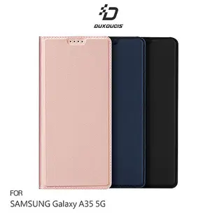 DUX DUCIS SAMSUNG 三星 Galaxy A35 5G SKIN Pro 皮套 側翻皮套 插卡 可立 保護套 手機套 膚感皮套玫瑰金