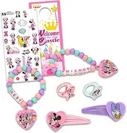 Disney Minnie Mouse BFF Accessories - Bundle with 6 Piece Best Friends Accessory Set with Clips, Bracelets, Rings and Stickers | Minnie Mouse Jewelry, Minnie Mouse Accessories for Girls, Plastic, No