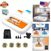 Lightweight Toddler Blow-Up Mattress with Built-in Pump - Easy Setup Anywhere