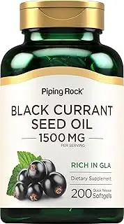 Piping Rock Black Currant Seed Oil 1500mg | 200 Softgels | Cold Pressed | Gluten Free, Non-GMO