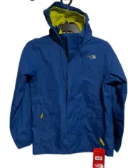 North Face Resolve Reflective Outdoor Rain Jacket Size 14-16 Snorkel Blue